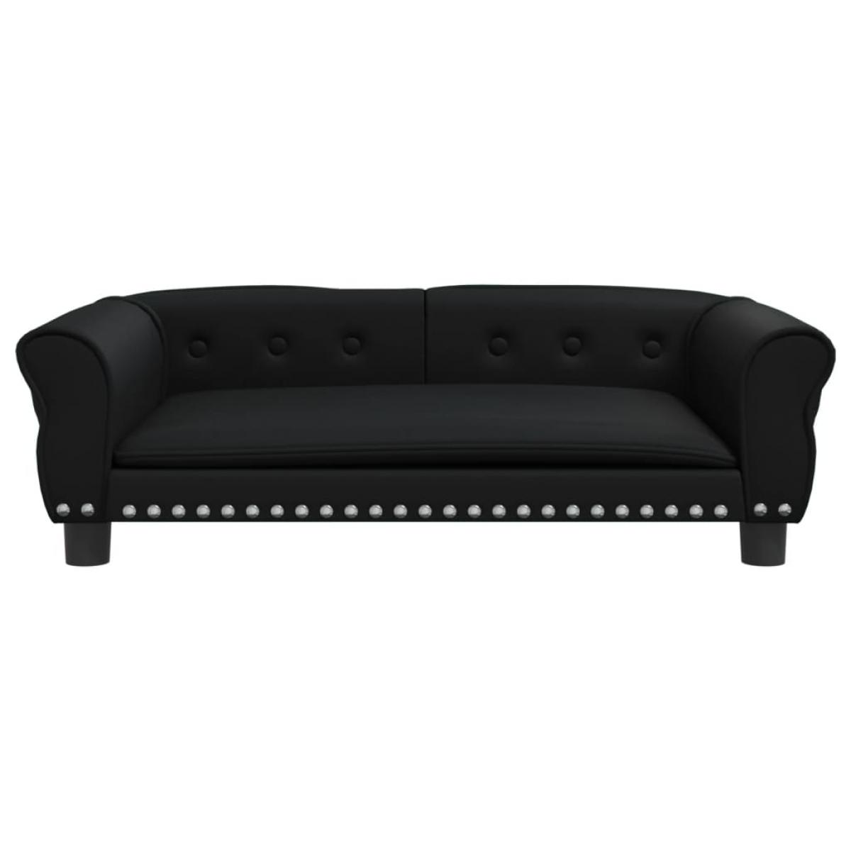 Cama para perros de cuero sintético negra 95x55x30 cm