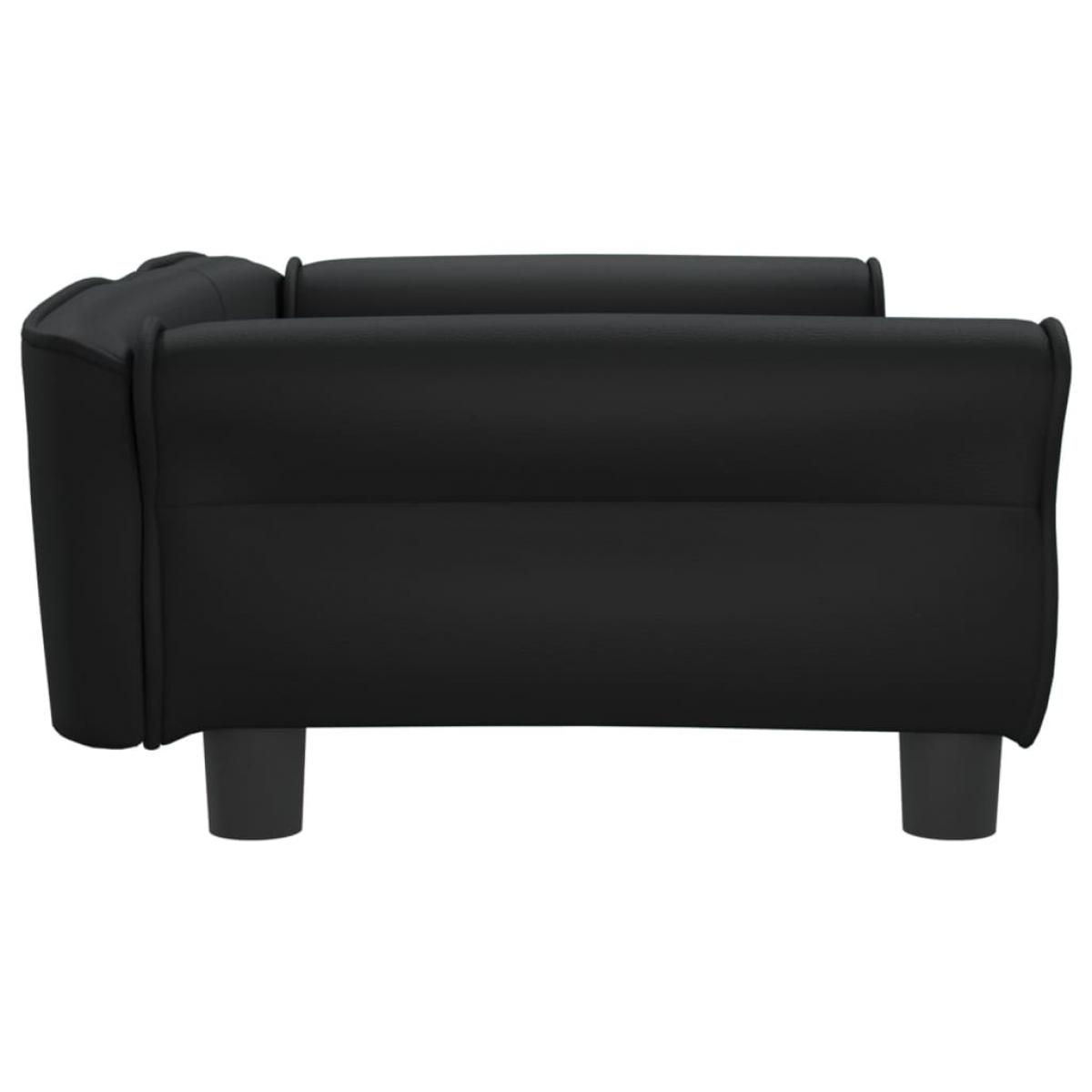 Cama para perros de cuero sintético negra 95x55x30 cm