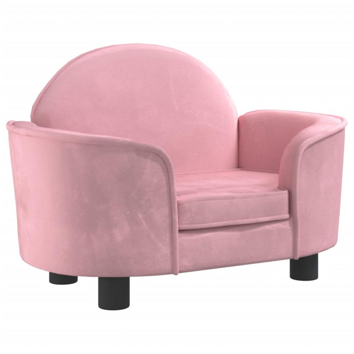 Cama para perros de terciopelo rosa 66x40x45 cm
