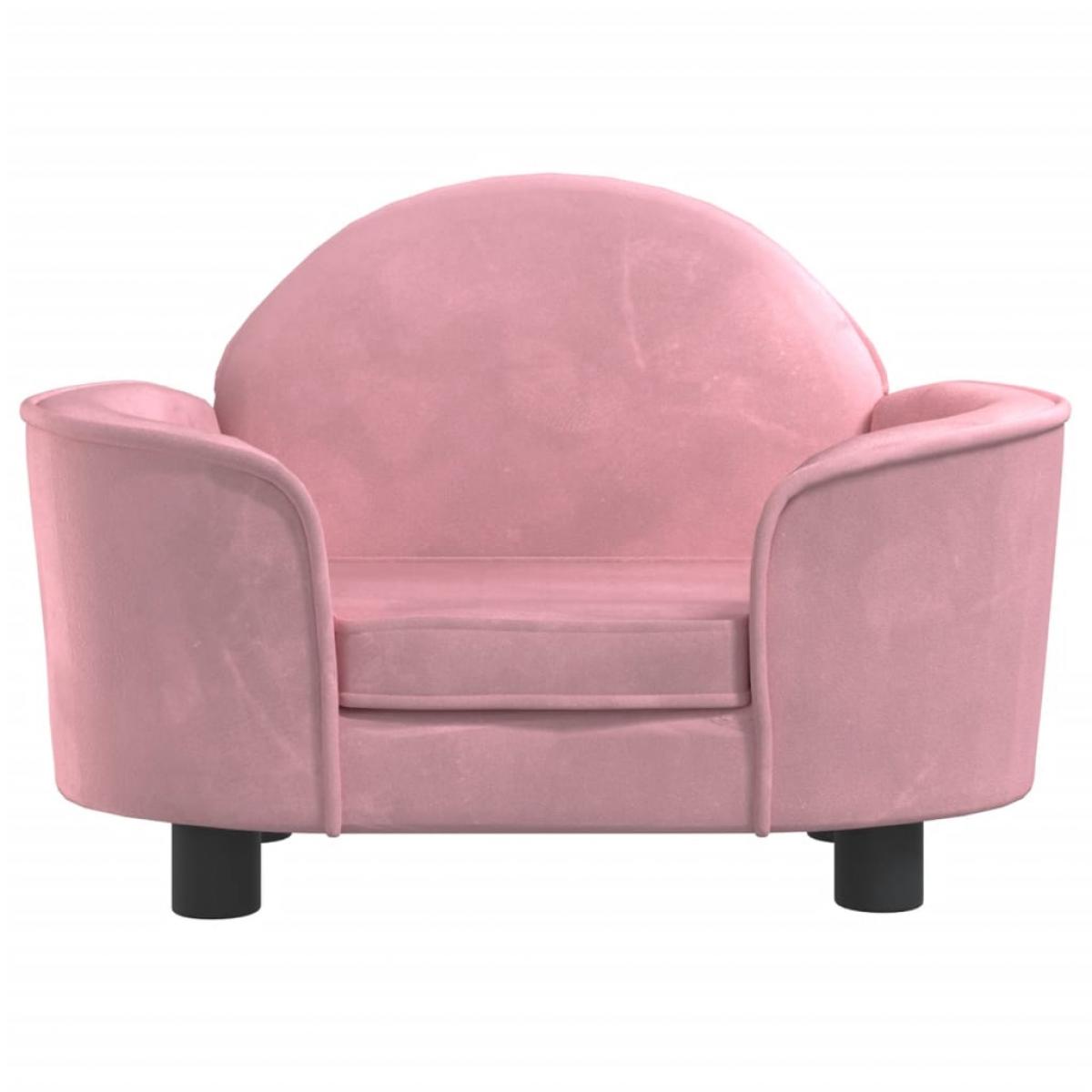 Cama para perros de terciopelo rosa 66x40x45 cm