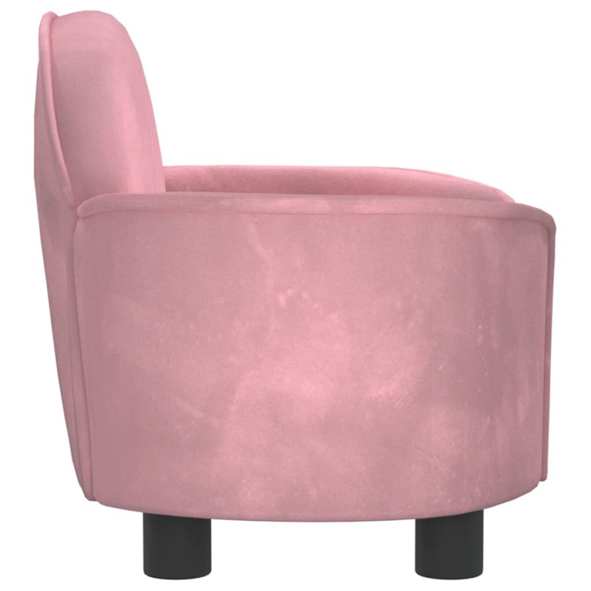 Cama para perros de terciopelo rosa 66x40x45 cm
