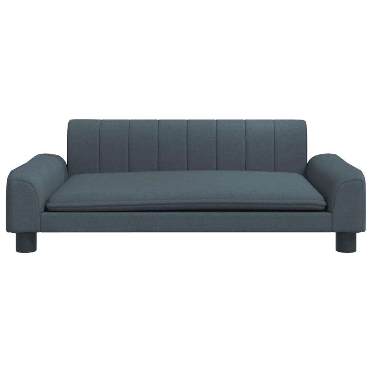 Cama para perros de tela gris oscuro 90x53x30 cm