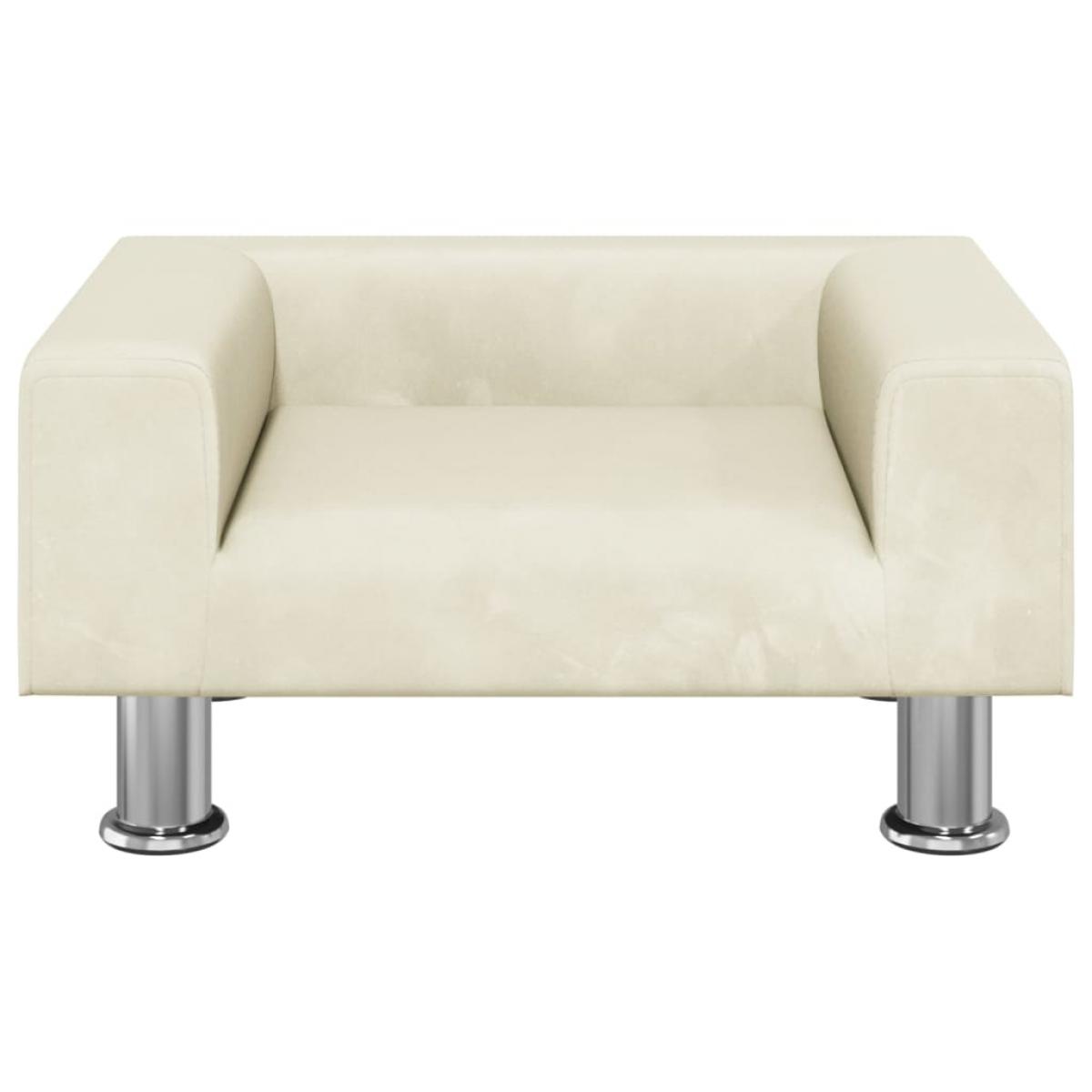 Cama para perros de terciopelo crema 50x40x26,5 cm