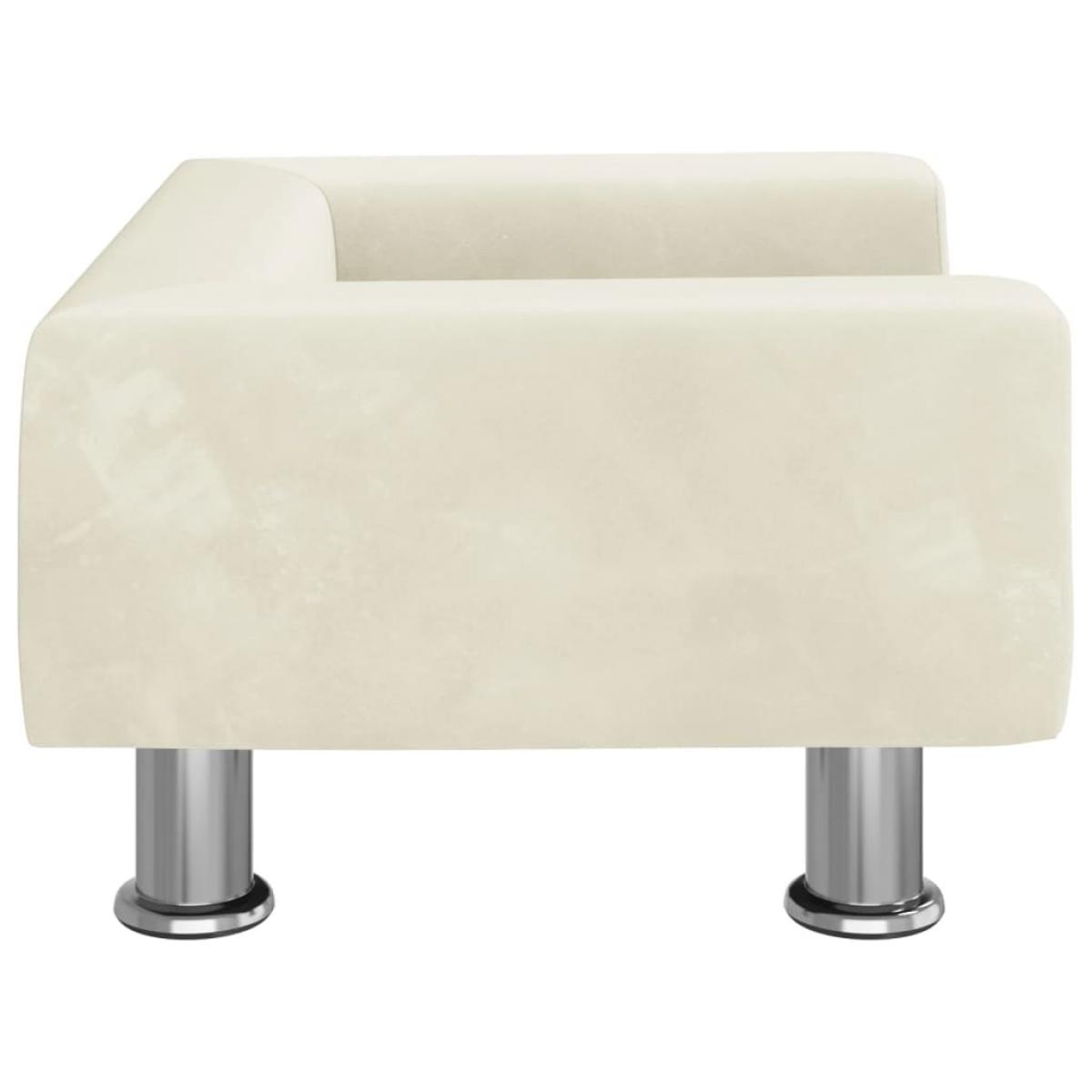 Cama para perros de terciopelo crema 50x40x26,5 cm