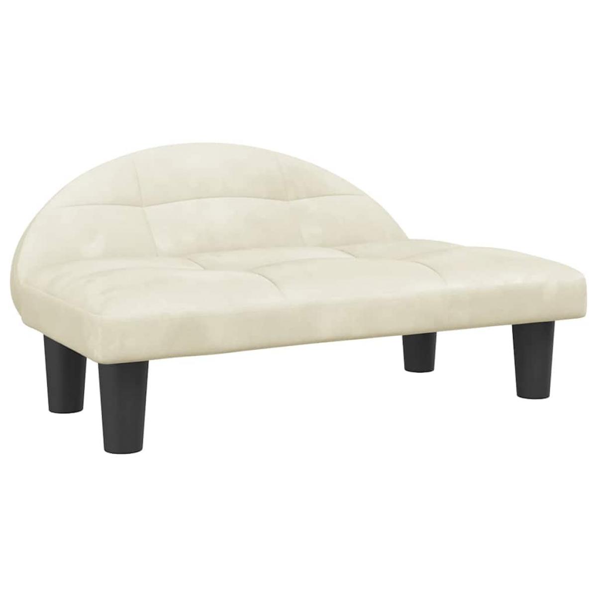 Cama para perros de terciopelo crema 70x52x30 cm