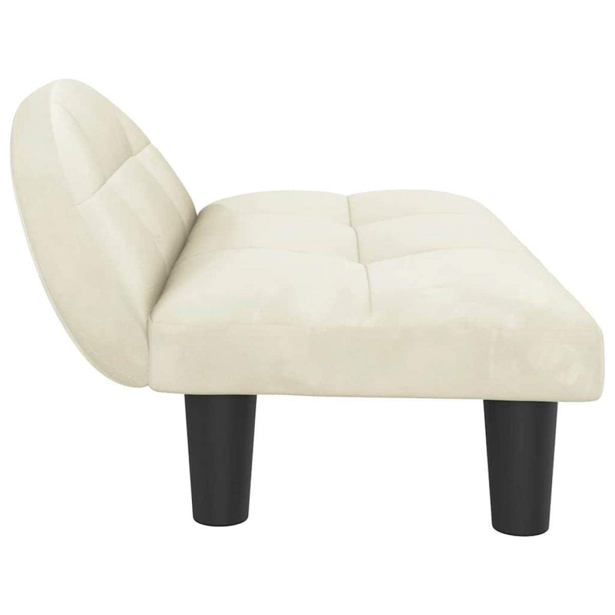 Cama para perros de terciopelo crema 70x52x30 cm
