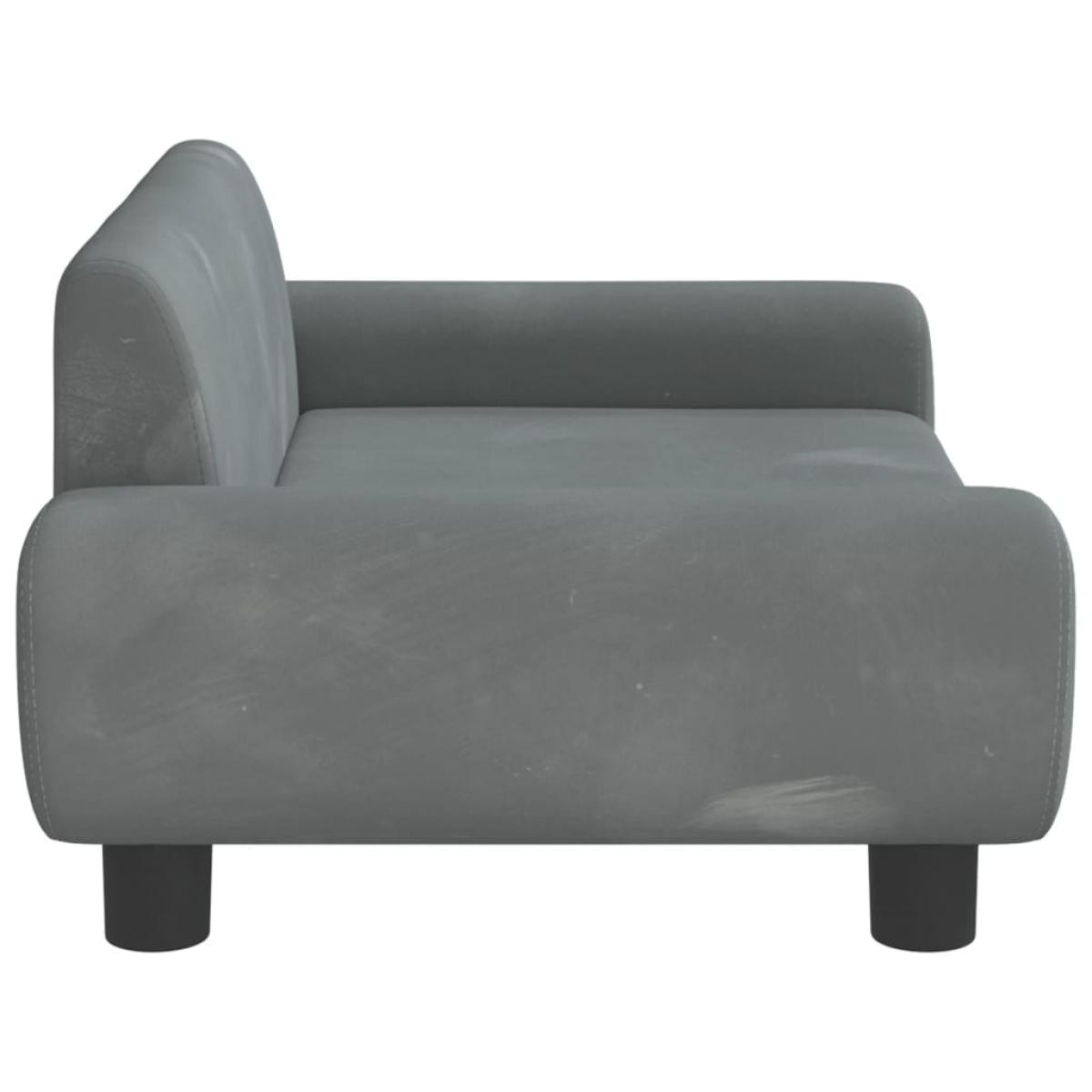 Cama para perros de terciopelo gris oscuro 70x45x33 cm