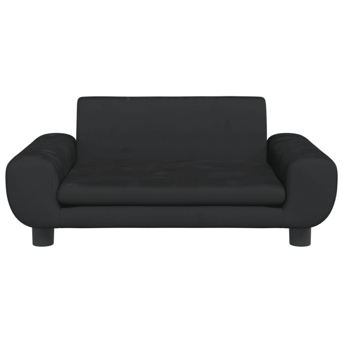 Cama para perros de terciopelo negra 70x45x33 cm