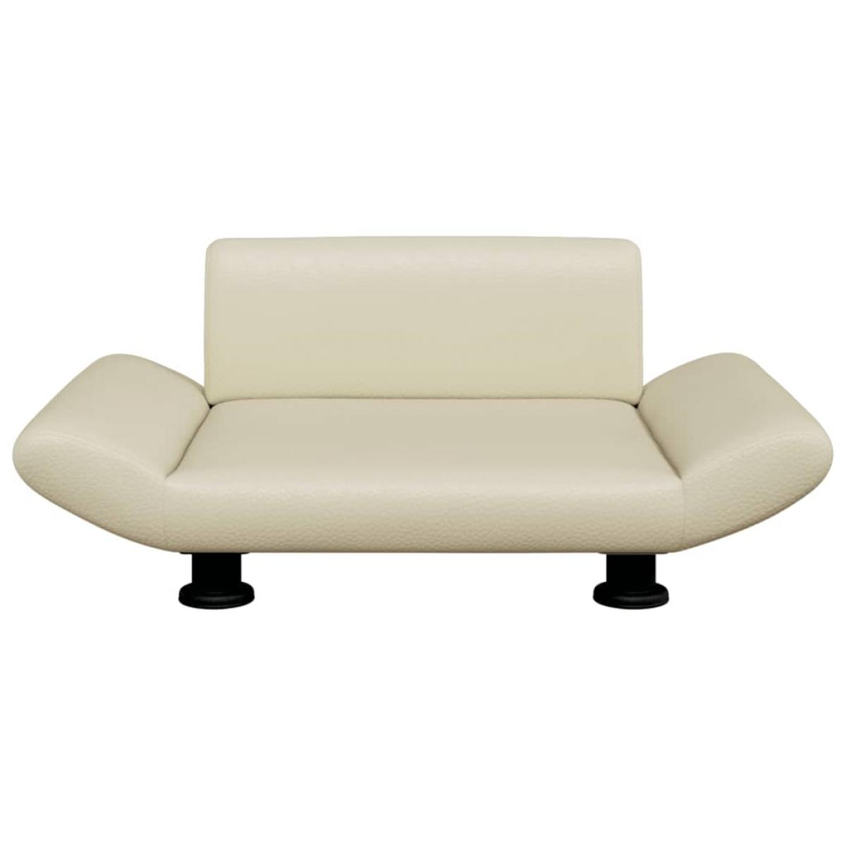 Cama para perros de cuero sintético crema 70x45x28 cm