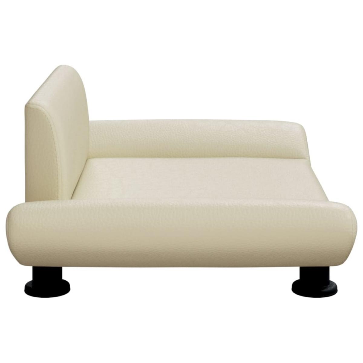 Cama para perros de cuero sintético crema 70x45x28 cm