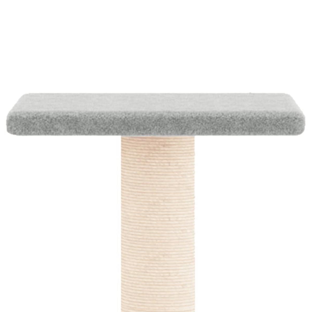 Rascador para gatos con postes de sisal gris claro 73 cm