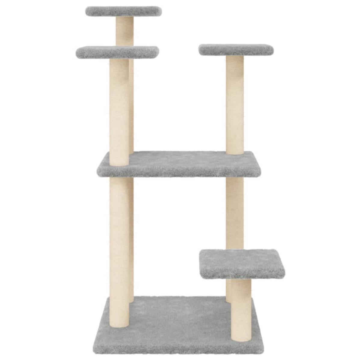 Postes rascadores para gatos con plataformas gris claro 98,5 cm