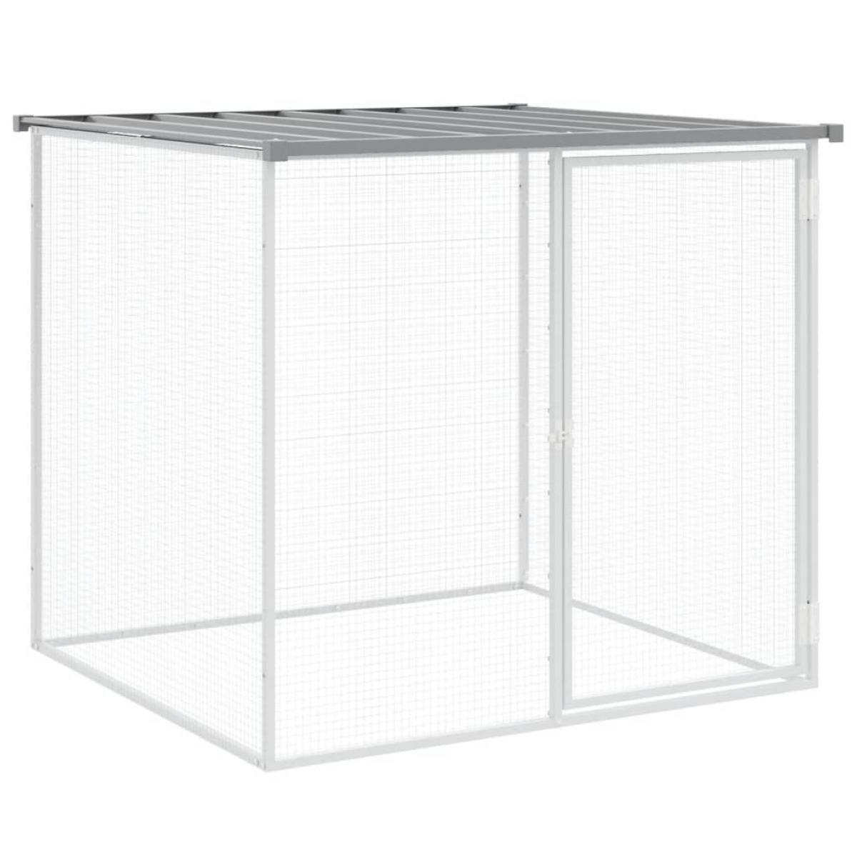 Jaula gallinas y toldo acero galvanizado gris claro 103x98x90cm