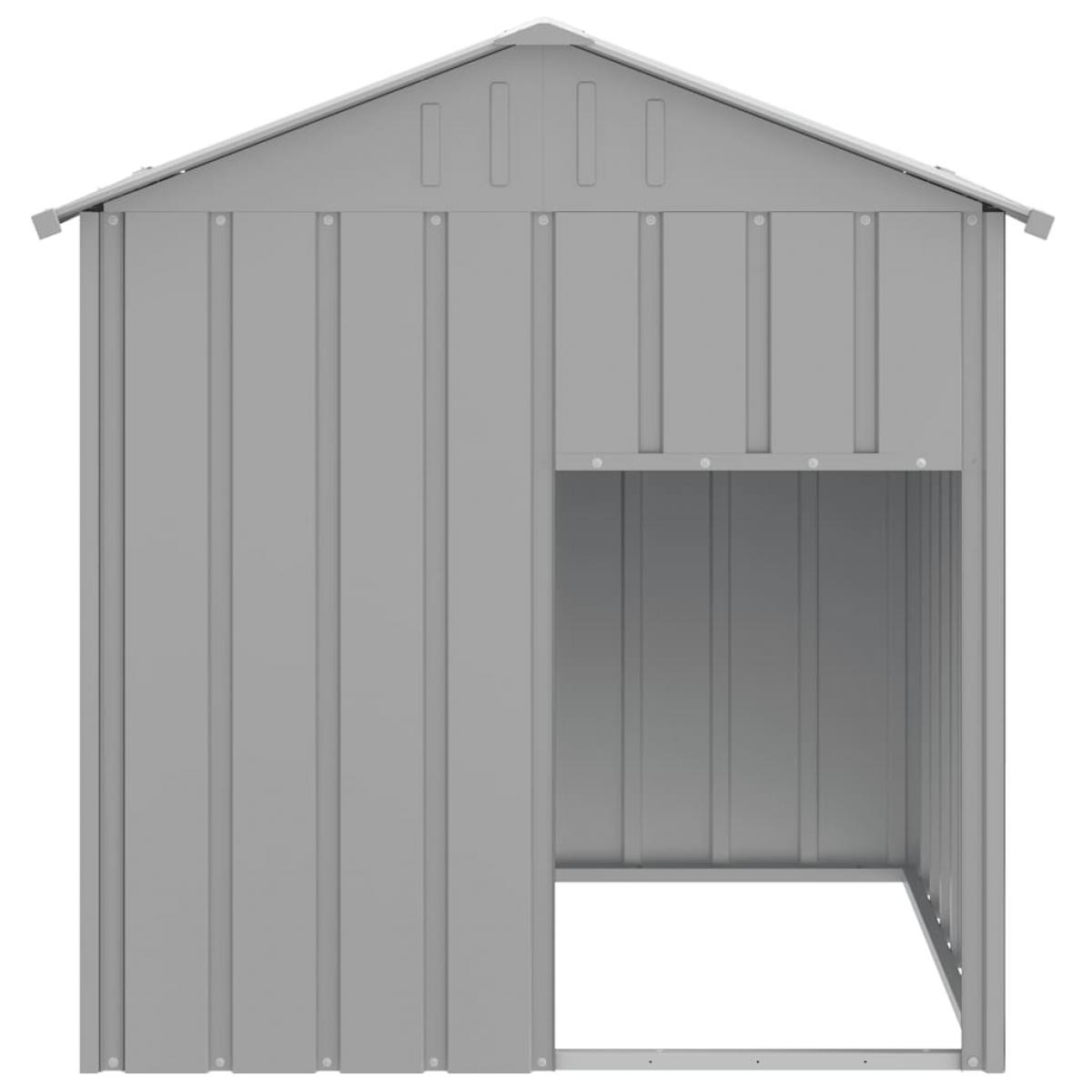 Caseta perros tejado acero galvanizado gris claro 117x103x123cm