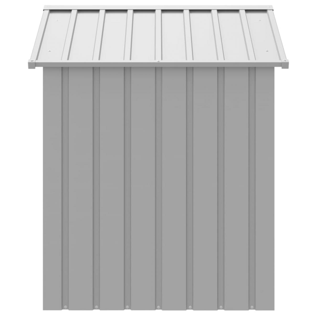 Caseta perros tejado acero galvanizado gris claro 117x103x123cm