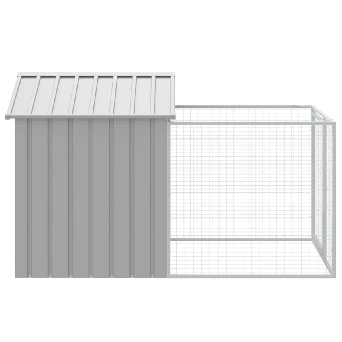 Caseta perros corral acero galvanizado gris claro 117x201x123cm
