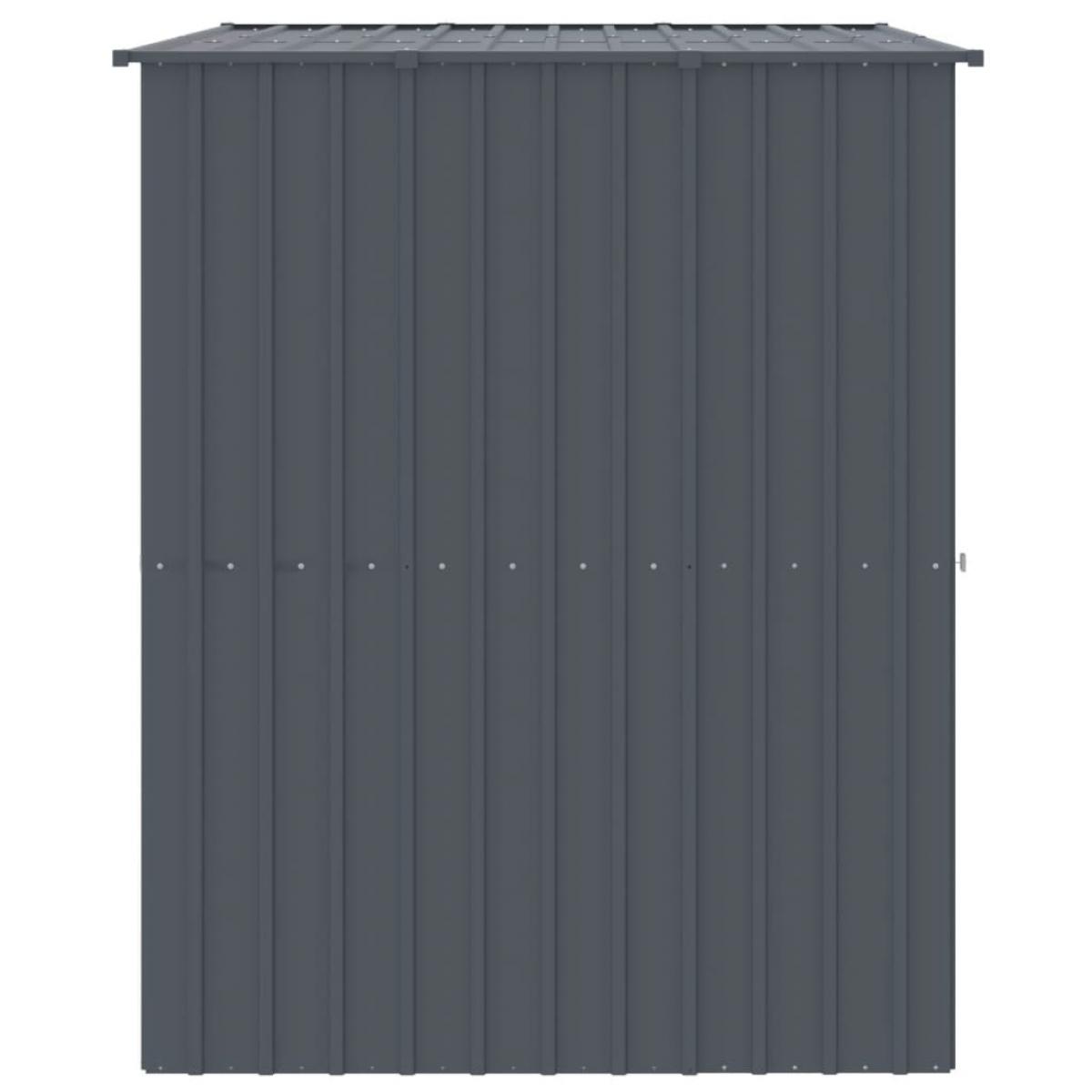 Caseta perros con tejado acero galvanizado gris 214x153x181 cm