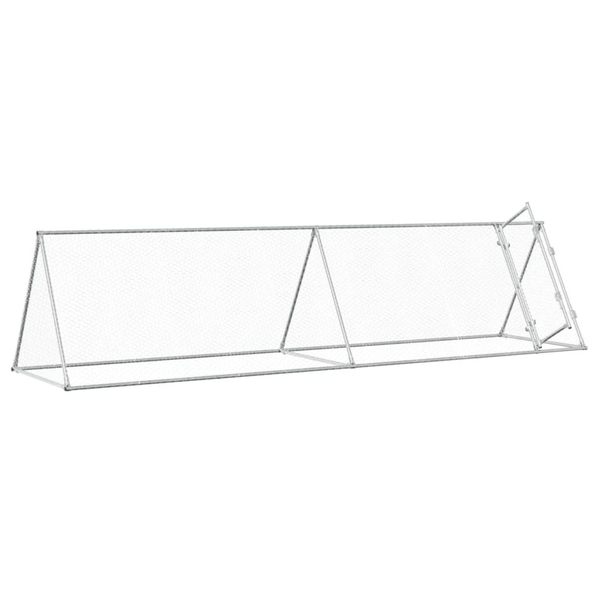 Jaula para gallinas acero galvanizado plateado 400x105x91 cm