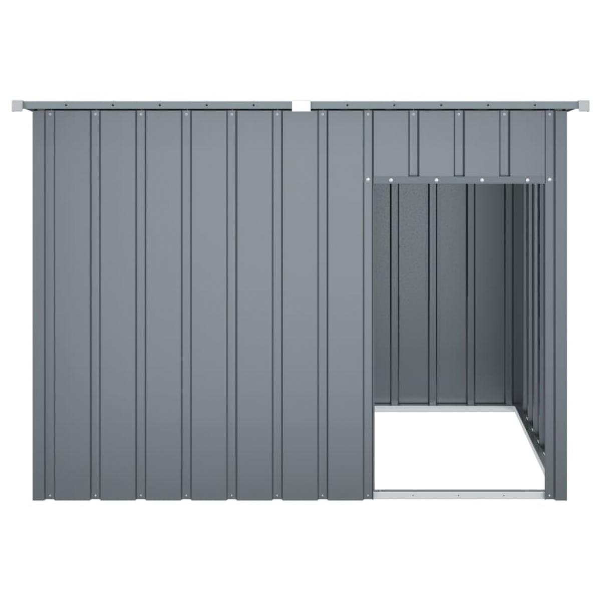 Caseta perros con tejado acero galvanizado gris 153x91x110 cm