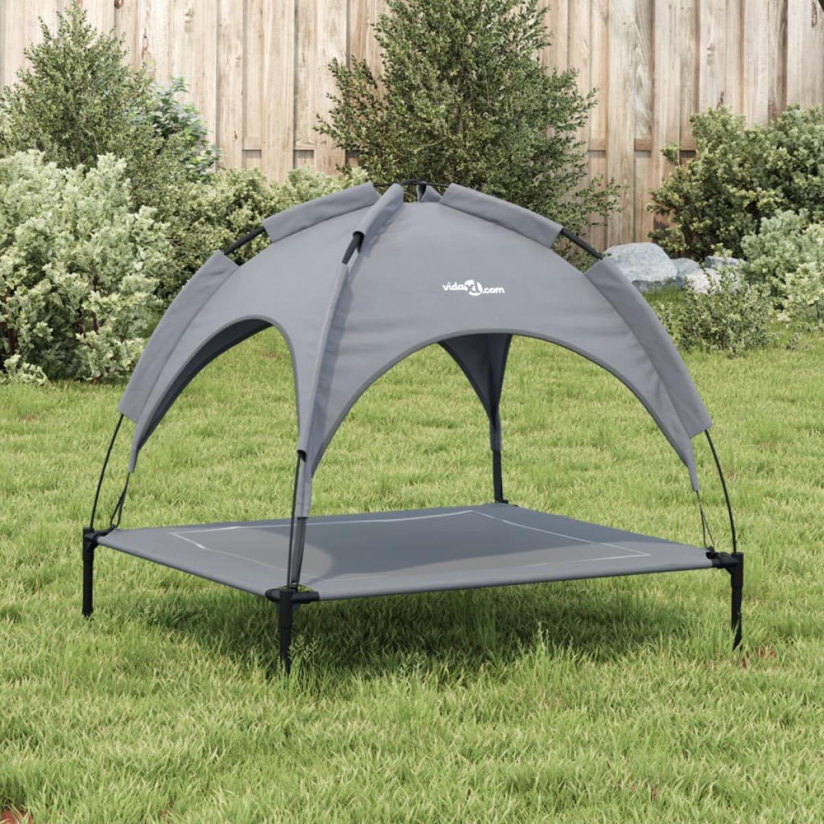 Cama para perros con dosel antracita tela oxford y acero