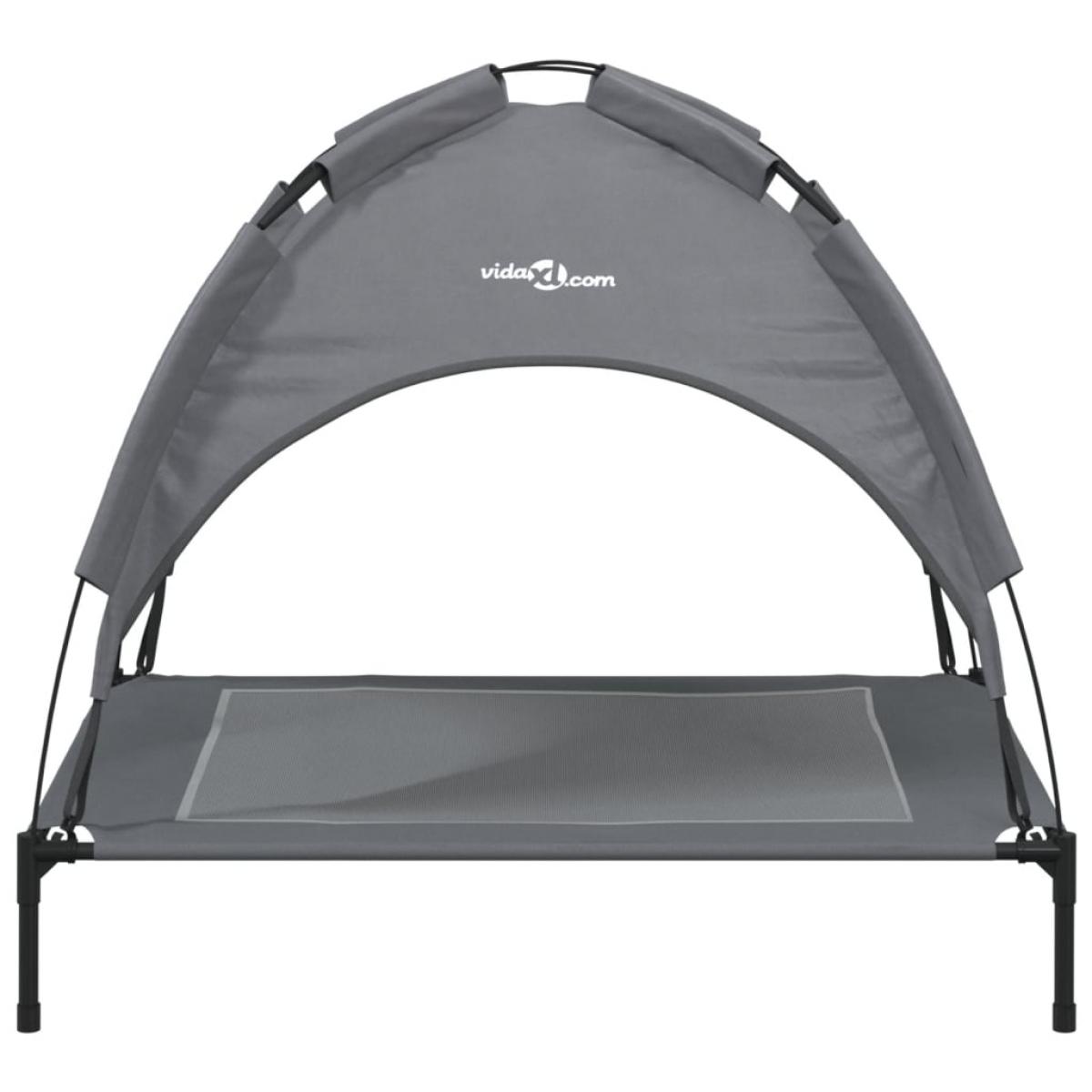 Cama para perros con dosel antracita tela oxford y acero
