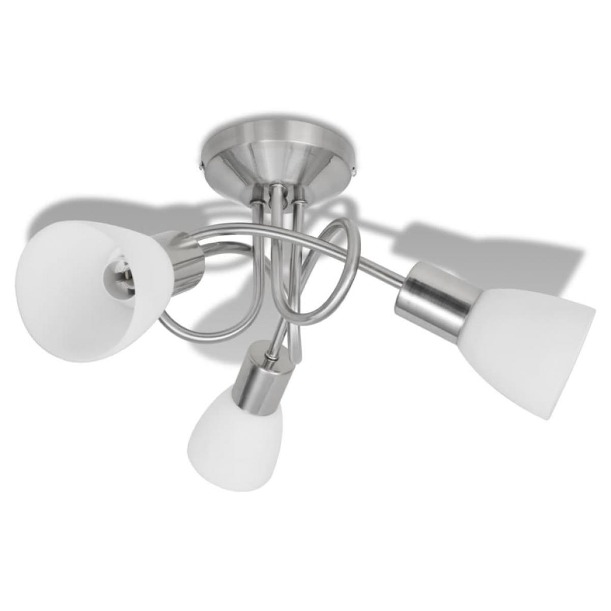 Lámpara de techo con pantallas de cristal para 3 bombillas E14