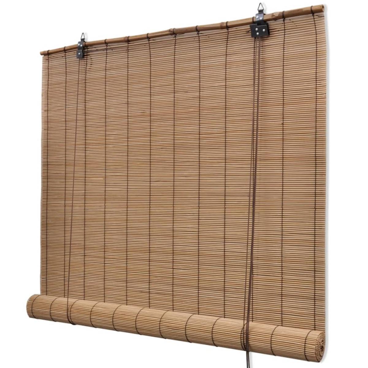 Persianas enrollables de bambú marrón 100x160 cm
