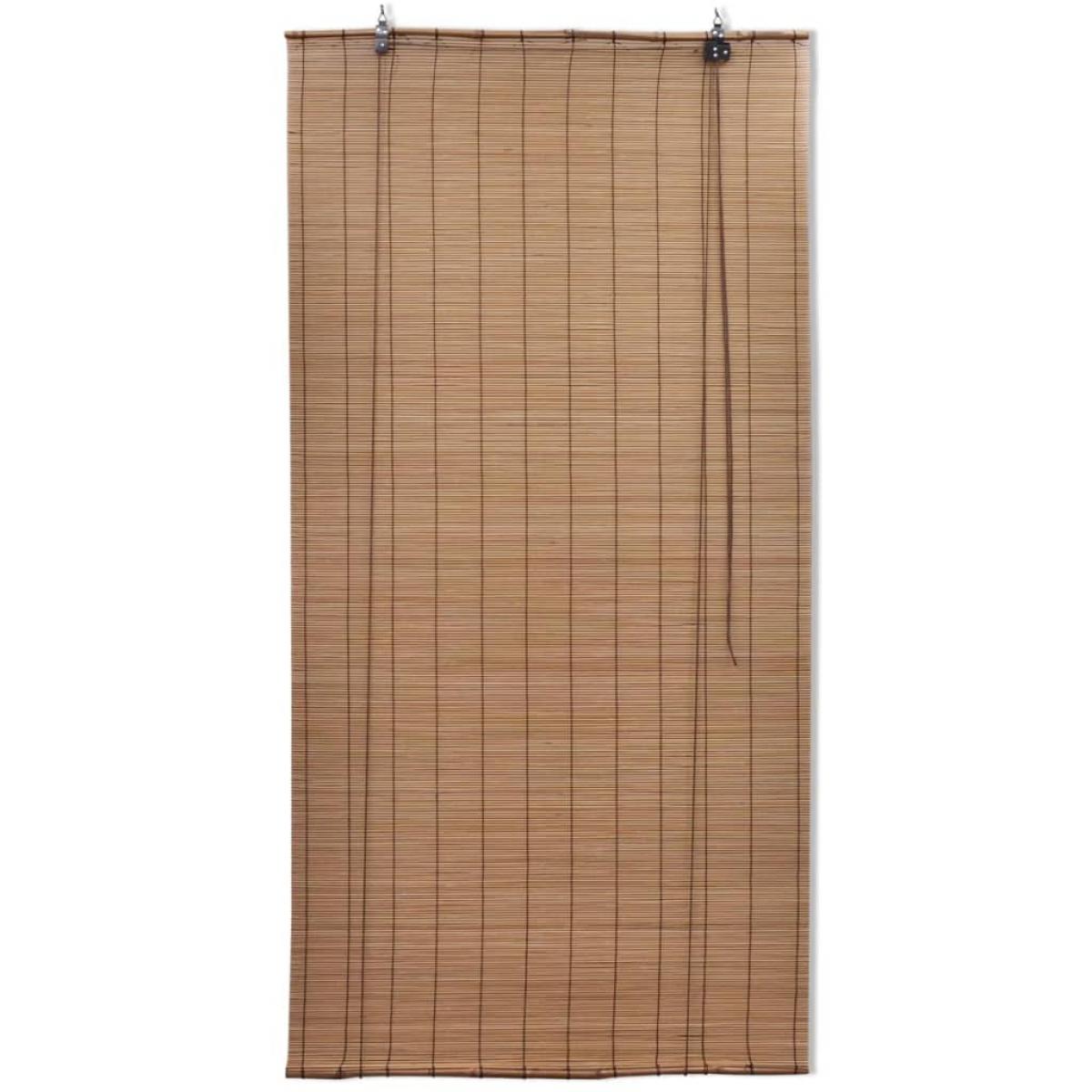 Persianas enrollables de bambú marrón 100x160 cm