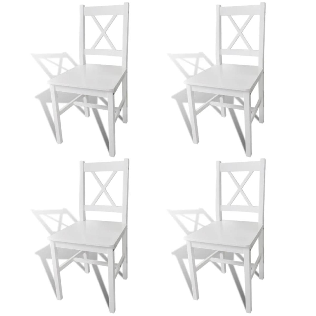 Sillas de comedor 4 unidades madera de pino blanco