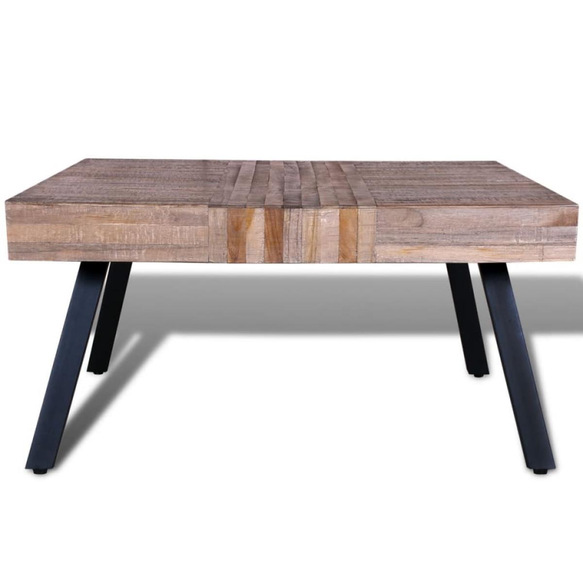 Mesa de centro cuadrada madera de teca reciclada