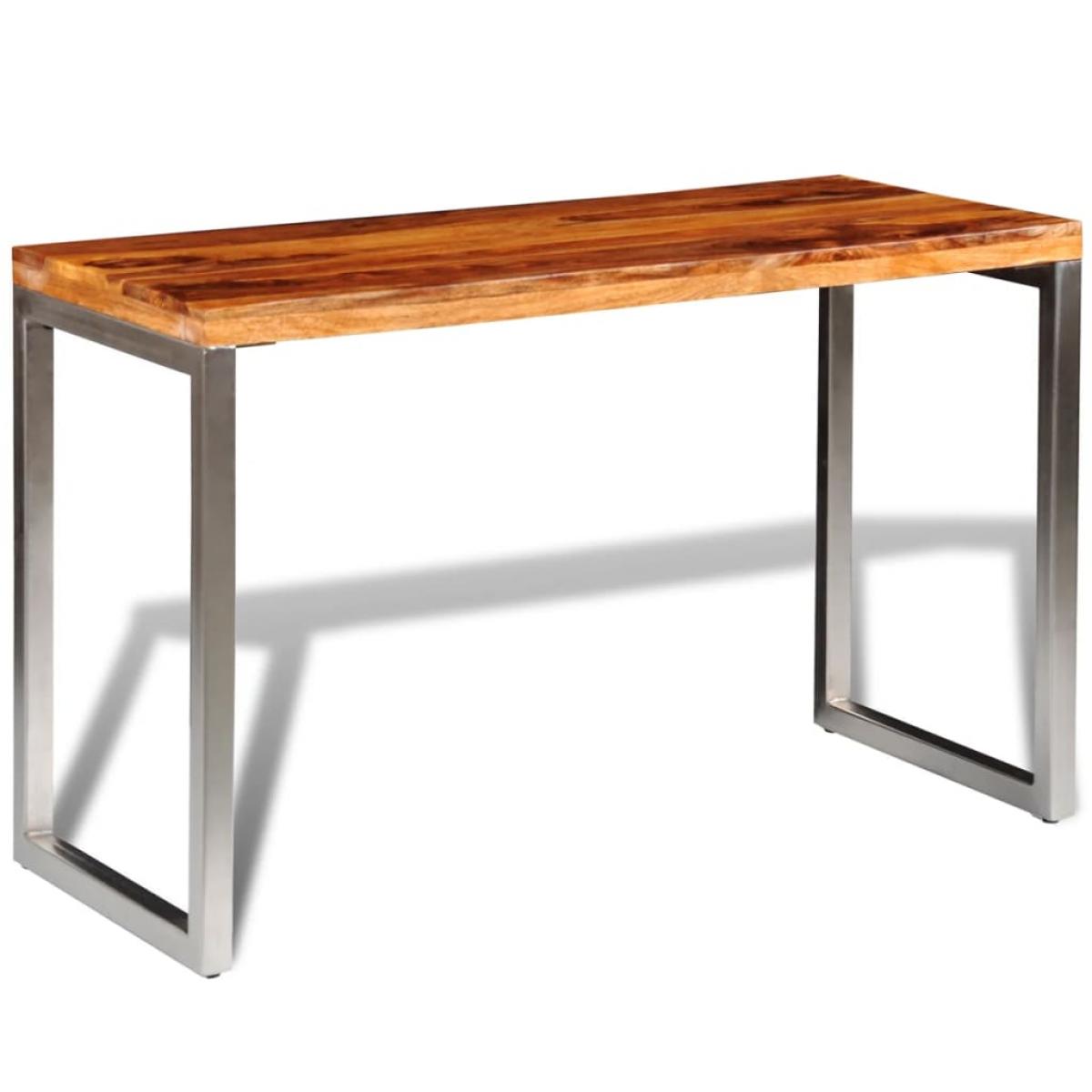 Mesa de salón o escritorio madera sheesham con patas de acero