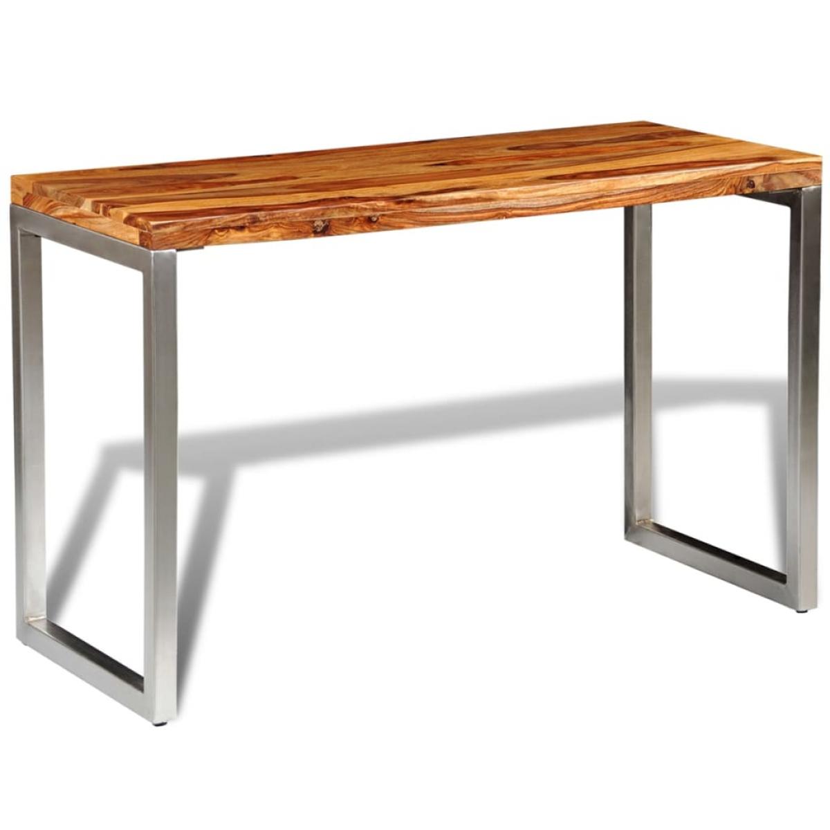Mesa de salón o escritorio madera sheesham con patas de acero