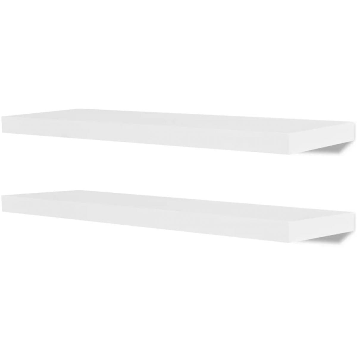 Estantes flotantes de pared 2 uds MDF blanco para libros/DVD