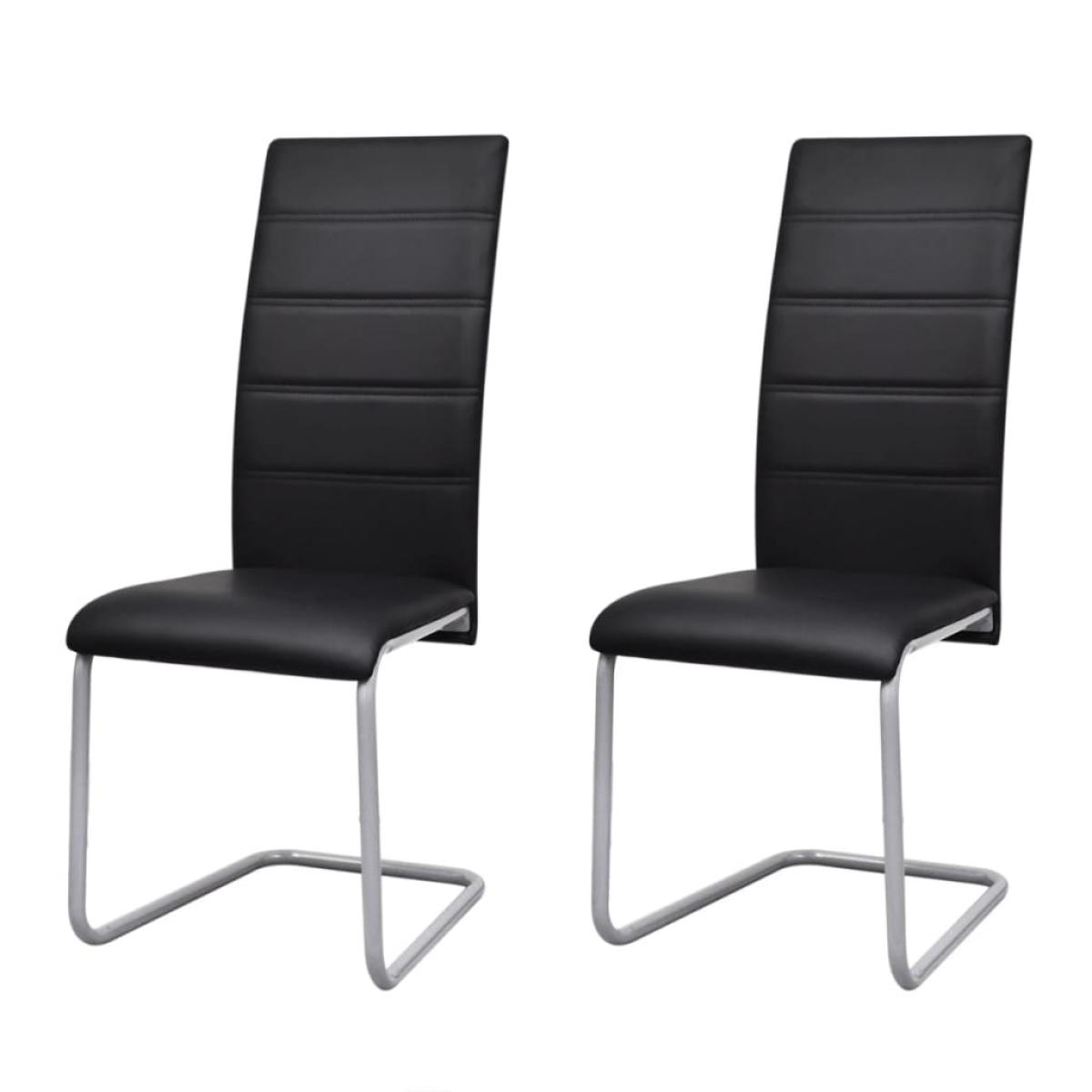 Sillas de comedor voladizas 2 unidades cuero sintético negro