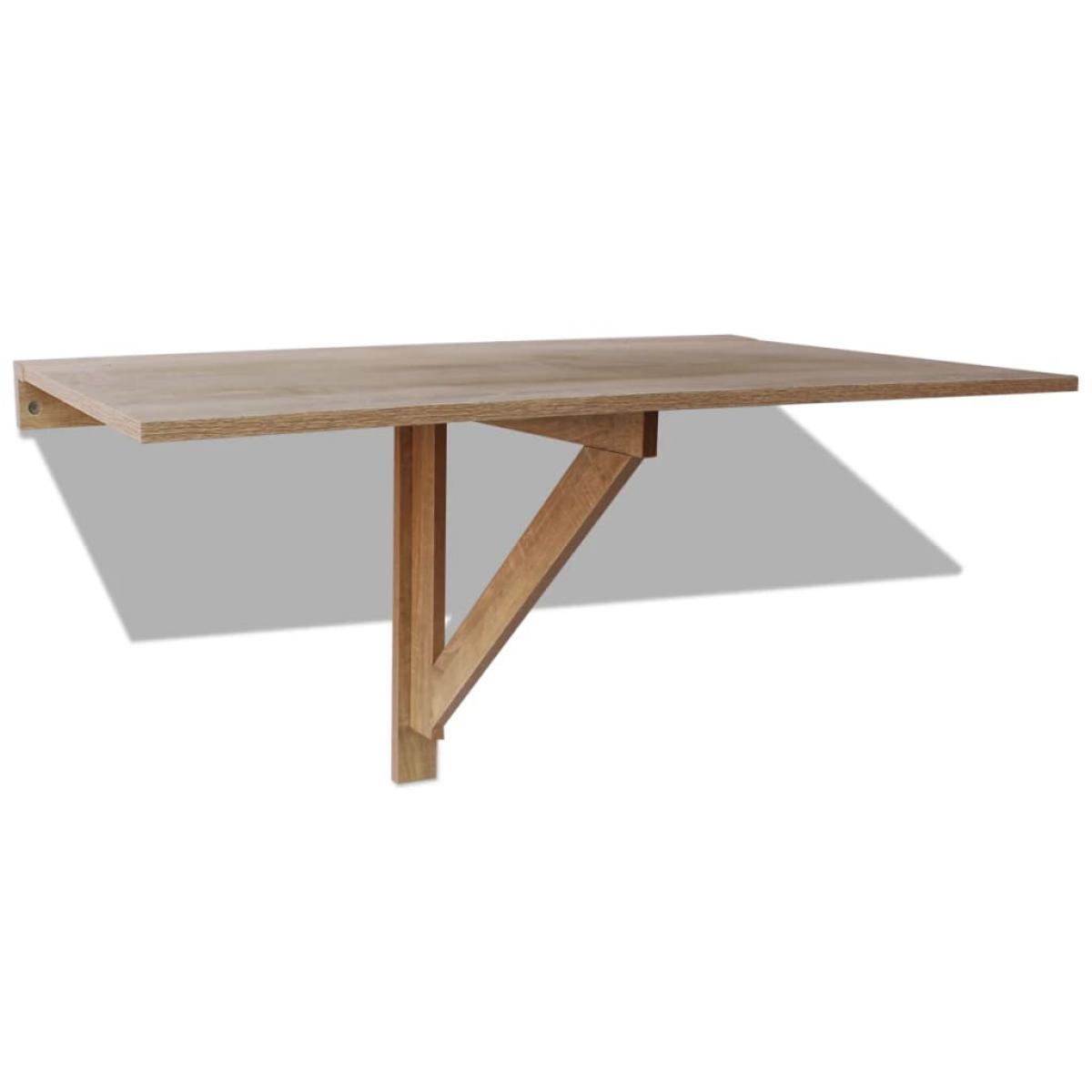 Mesa plegable de pared color roble 100x60 cm