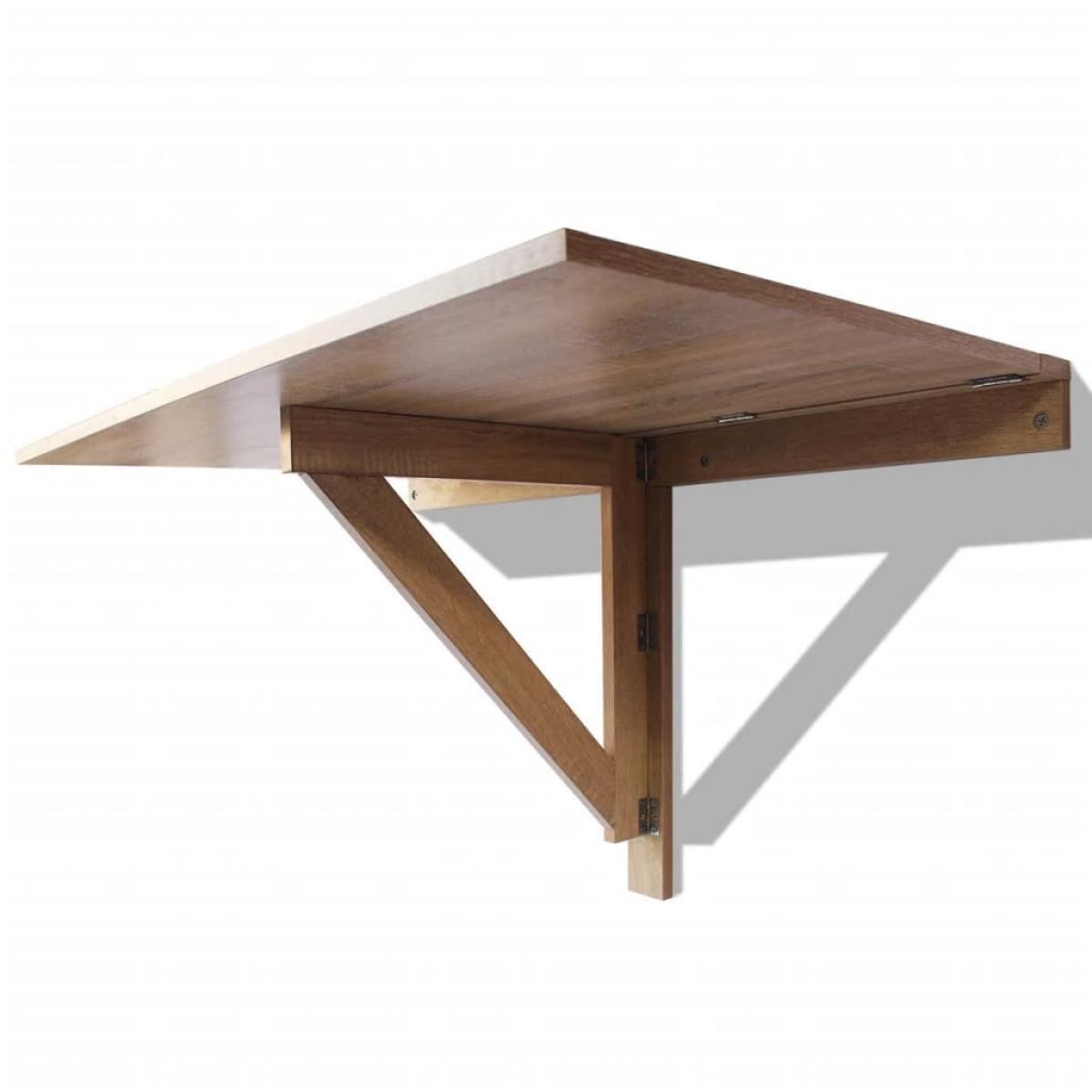 Mesa plegable de pared color roble 100x60 cm