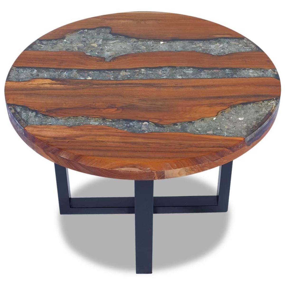 Mesa de centro de resina de teca 60 cm