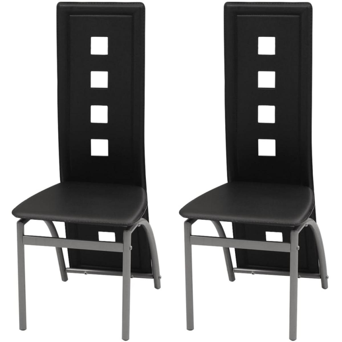 Sillas de comedor 2 unidades cuero sintético negro
