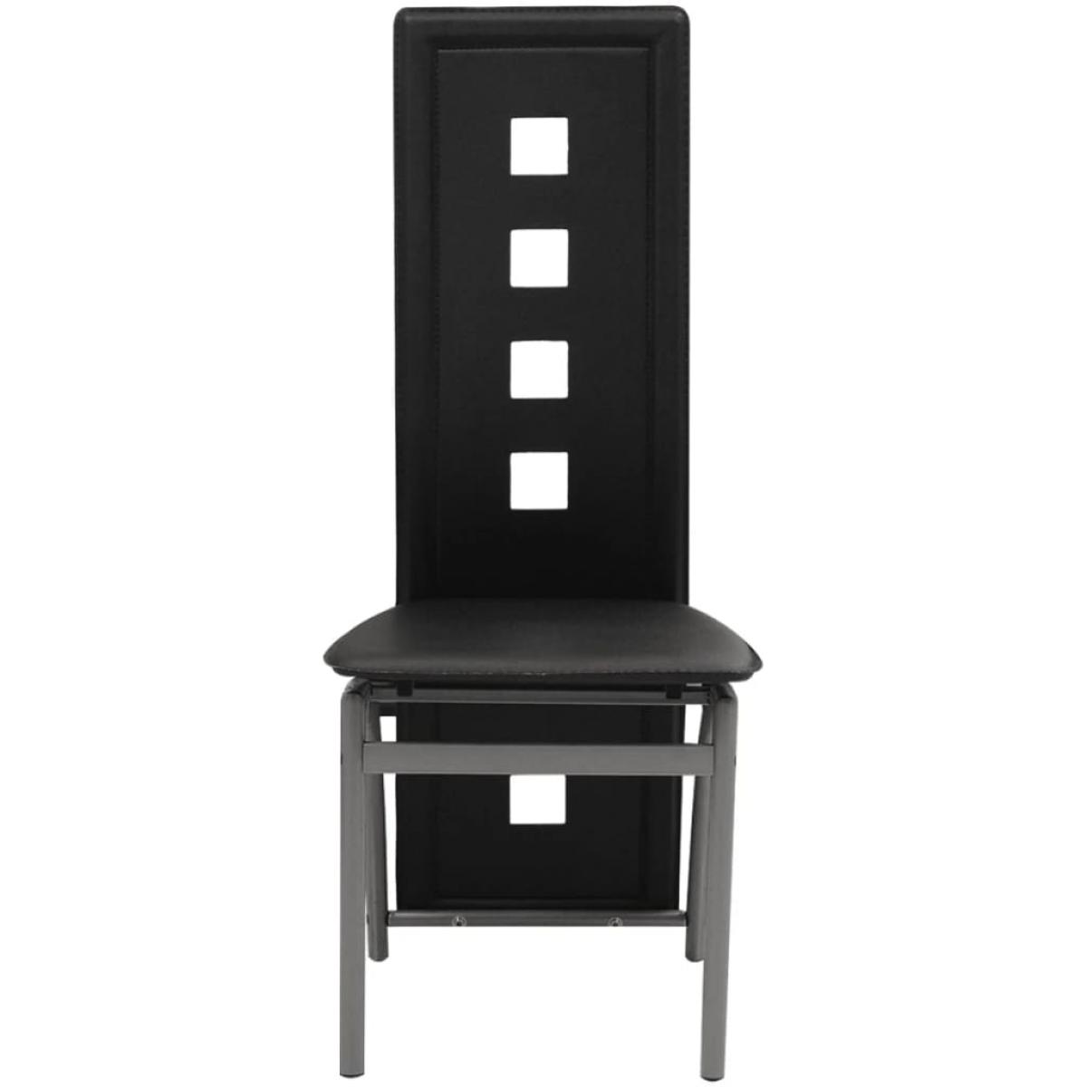 Sillas de comedor 2 unidades cuero sintético negro