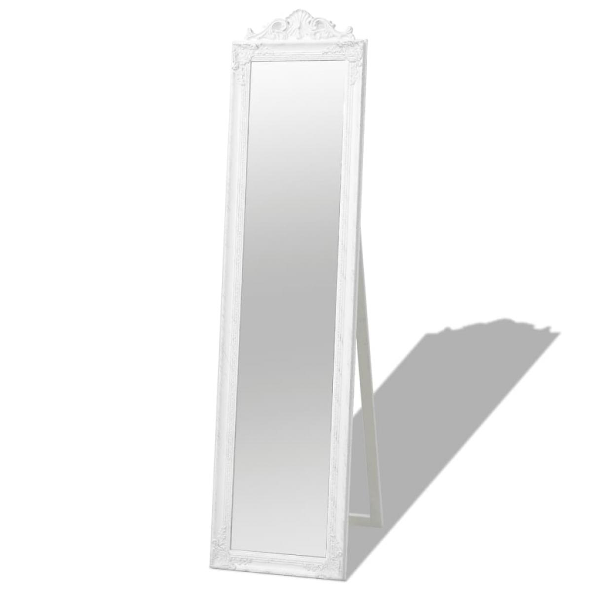 Espejo de pie de estilo barroco blanco 160x40 cm