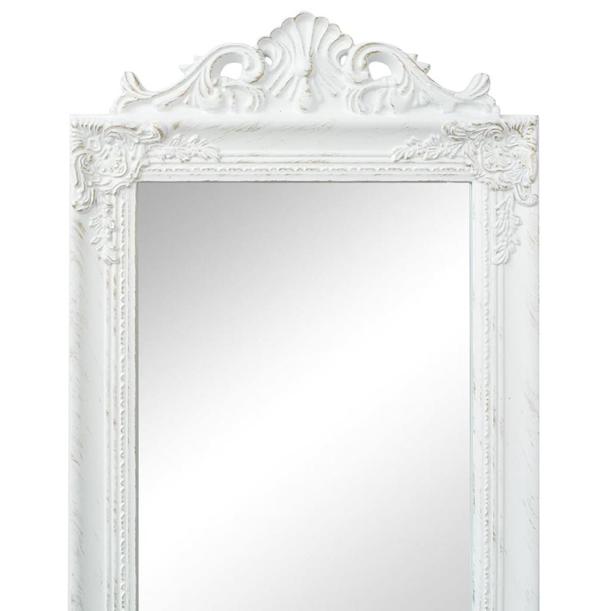 Espejo de pie de estilo barroco blanco 160x40 cm