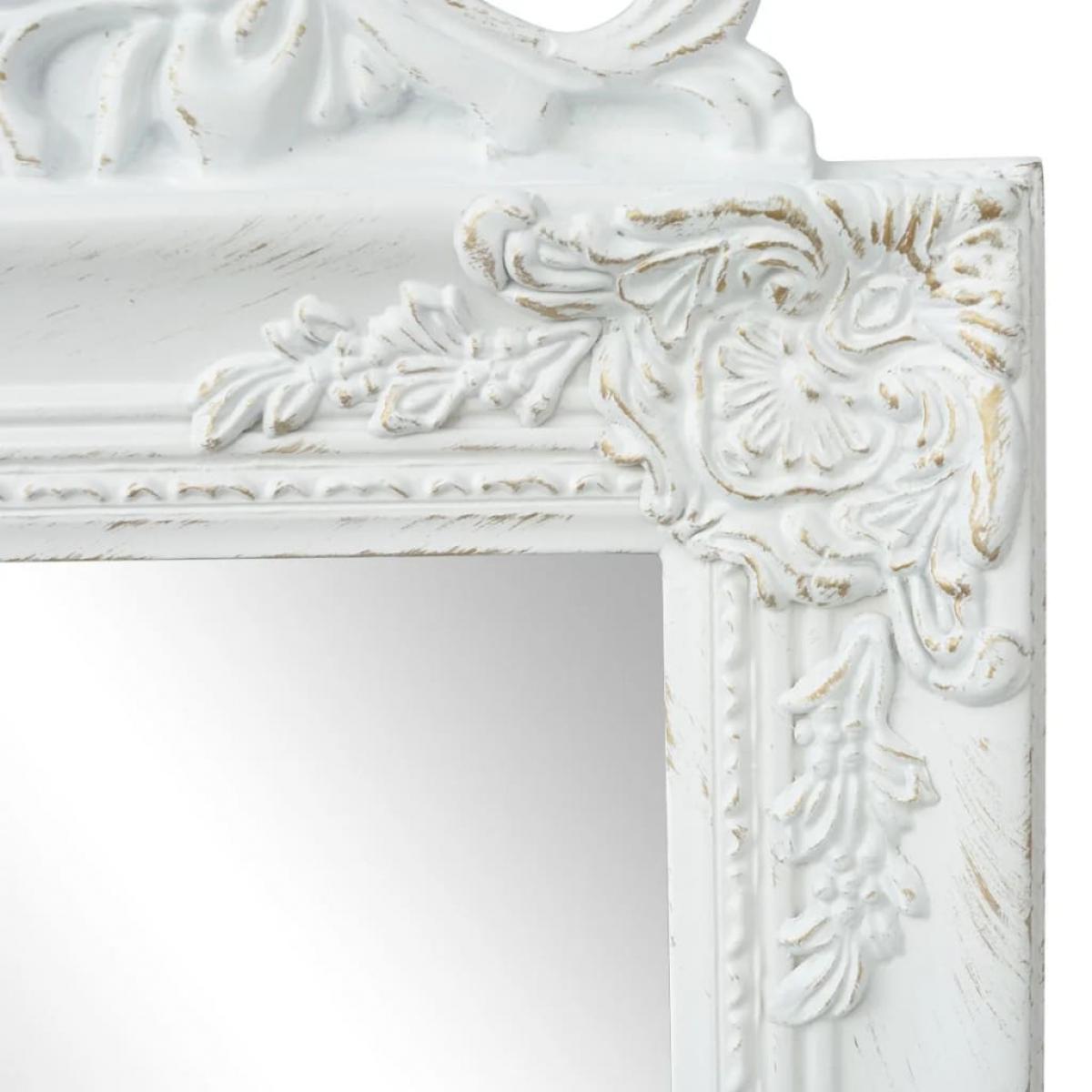 Espejo de pie de estilo barroco blanco 160x40 cm