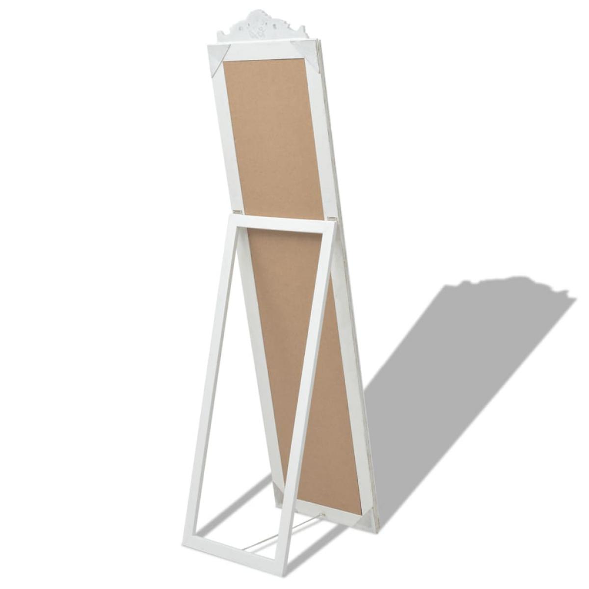 Espejo de pie de estilo barroco blanco 160x40 cm