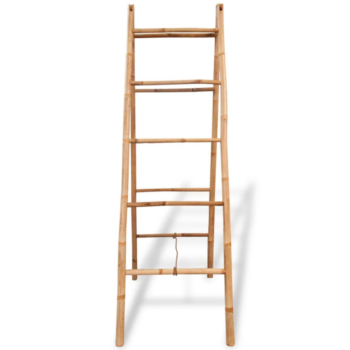 Escalera toallero doble con 5 peldaños bambú 50x160 cm