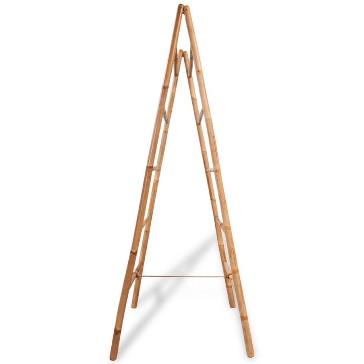 Escalera toallero doble con 5 peldaños bambú 50x160 cm