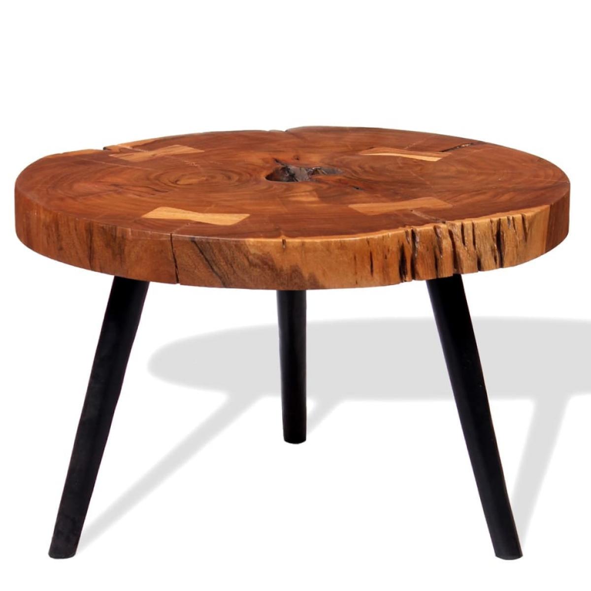 Mesa de centro de tronco madera maciza de acacia (55-60)x40 cm