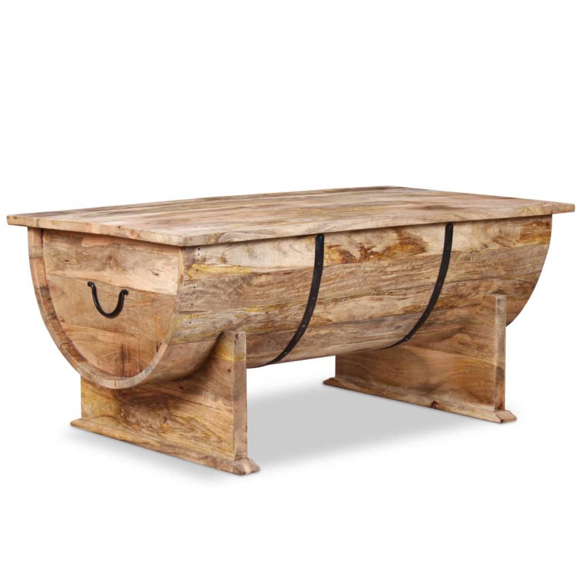 Mesa de centro de madera maciza de mango 88x50x40 cm