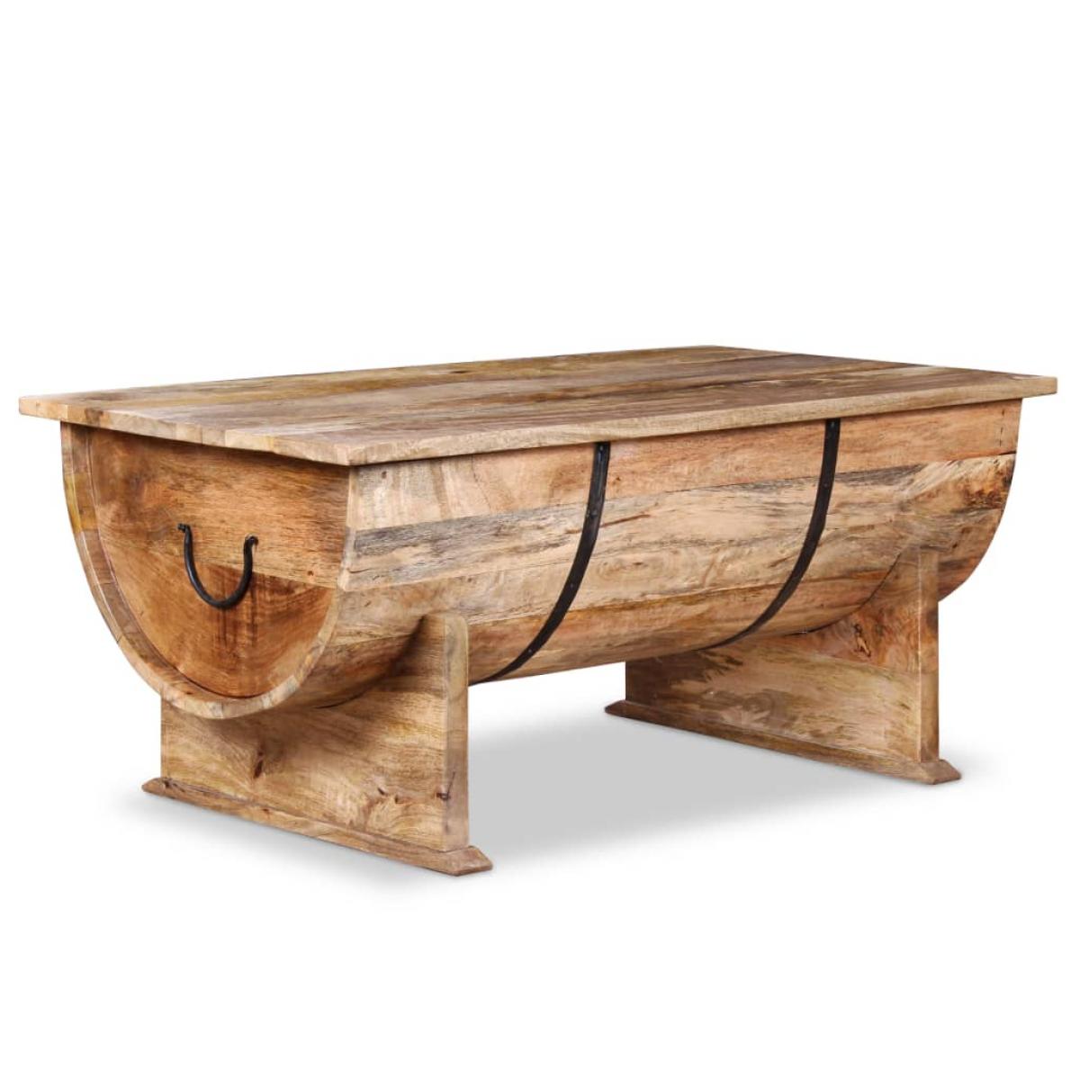 Mesa de centro de madera maciza de mango 88x50x40 cm