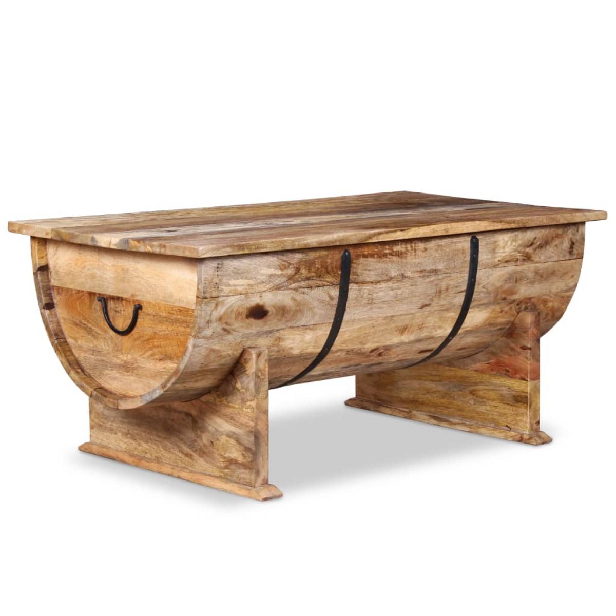 Mesa de centro de madera maciza de mango 88x50x40 cm