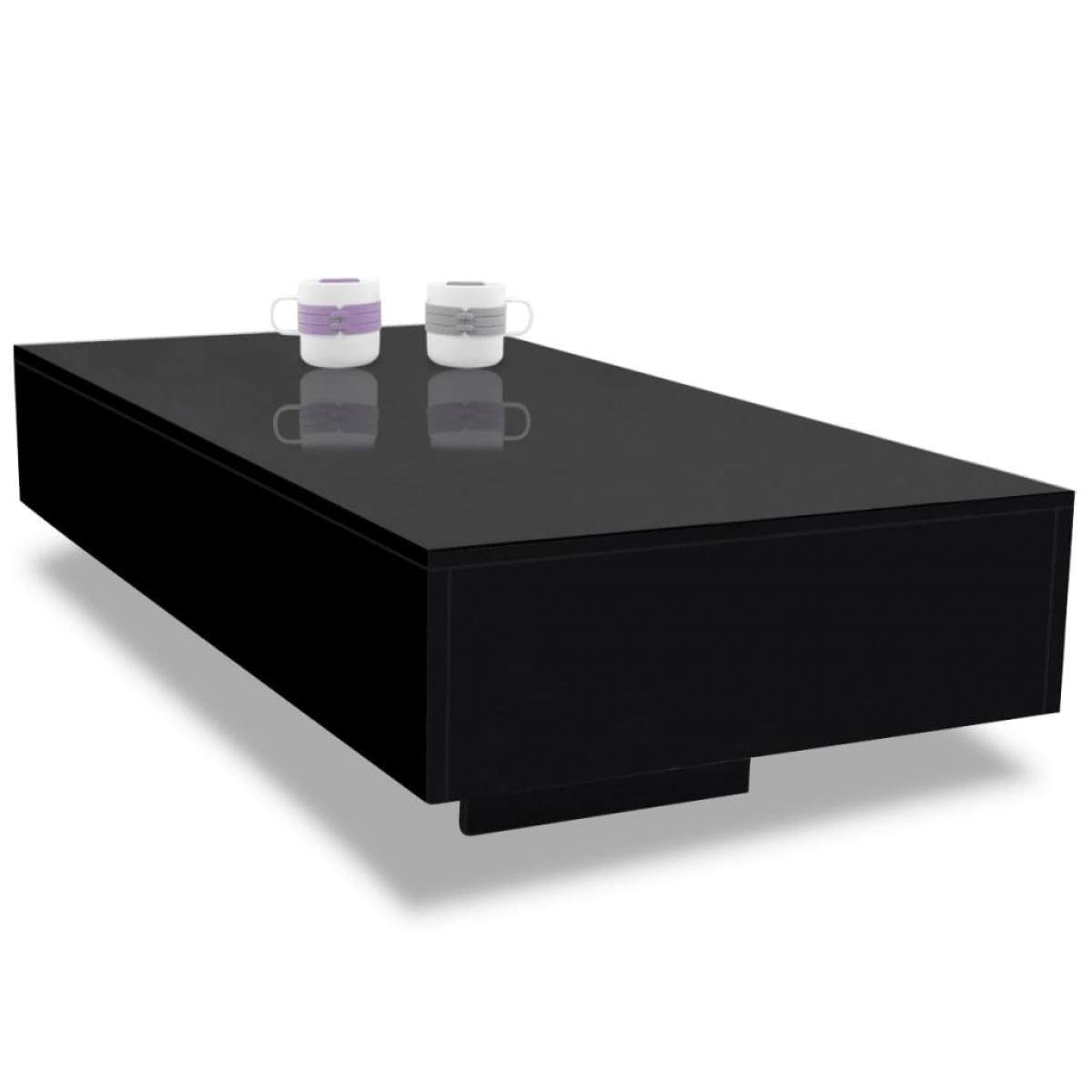 Mesa de centro de MDF negra con brillo